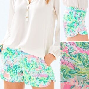 LILLY PULITZER ADIE SHORT SEASALT BLUE ON PARADE - 4